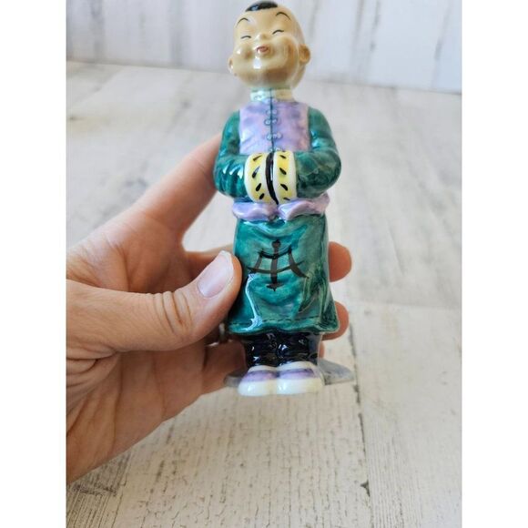 Gort wong li Green boy Chinese Monk Buddha figurine vintage priolo statue - Picture 6 of 8